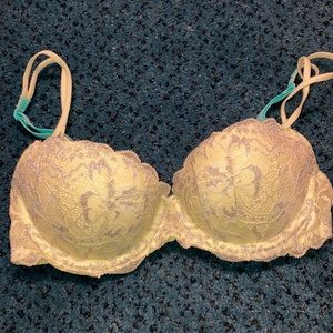 Victoria’s Secret PINK yellow Lace Push Up Bra